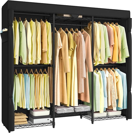 SONGMICS Heavy-Duty Clothes Rack, Garment Rack, Portable Closet, 68.7-Inch Wide by SONGMICSbySONGMICSHOME