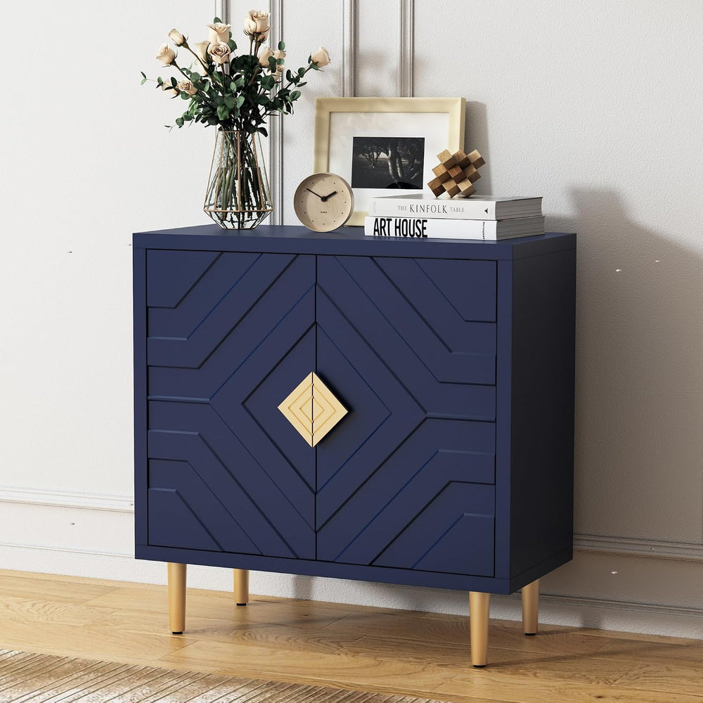 HLR 31.7'' Modern Sideboard Storage Cabinet with 2 Doors, Blue