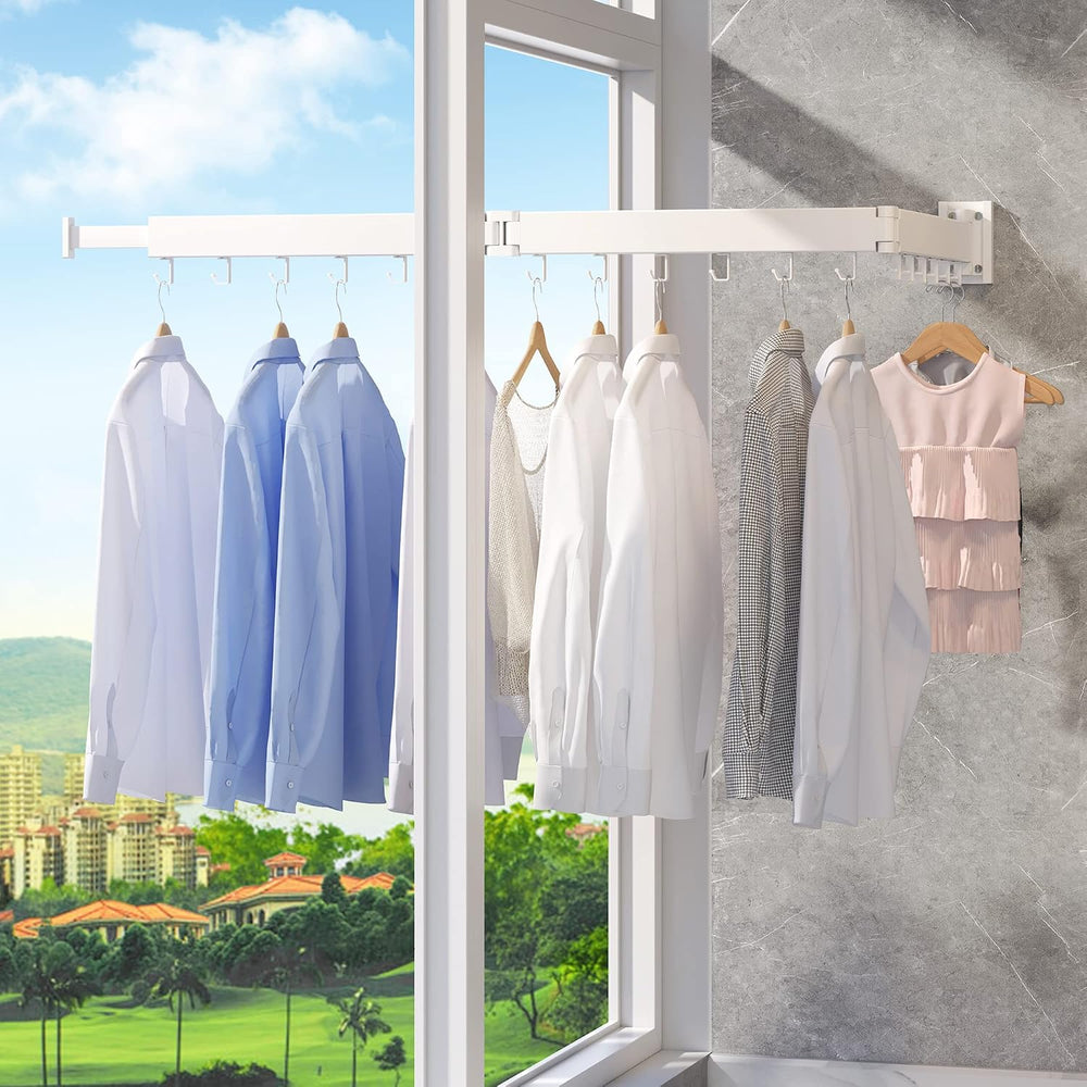 ZdwCyl Clothes Drying Rack,Laundry Space Saver Wall Mounted,Retractable,Colla...