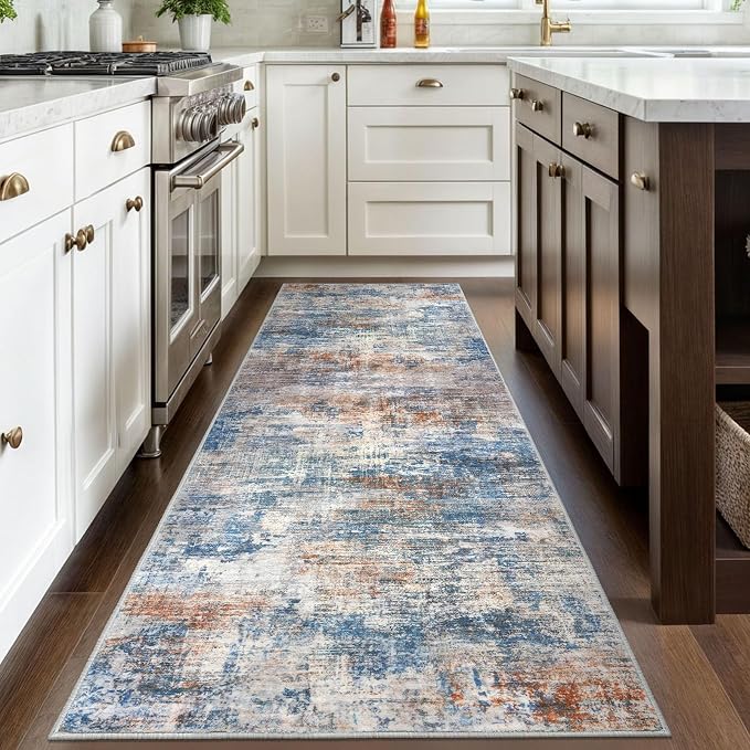 IOHOUZE Abstract Runner Rug 3x8 Ft Washable Runners - Image 2