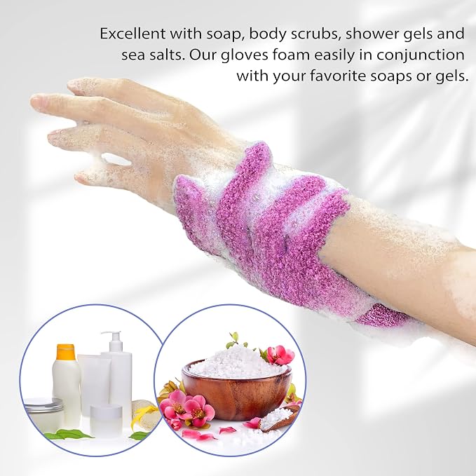 Evridwear Exfoliating Dual Texture Bath Gloves - Image 7