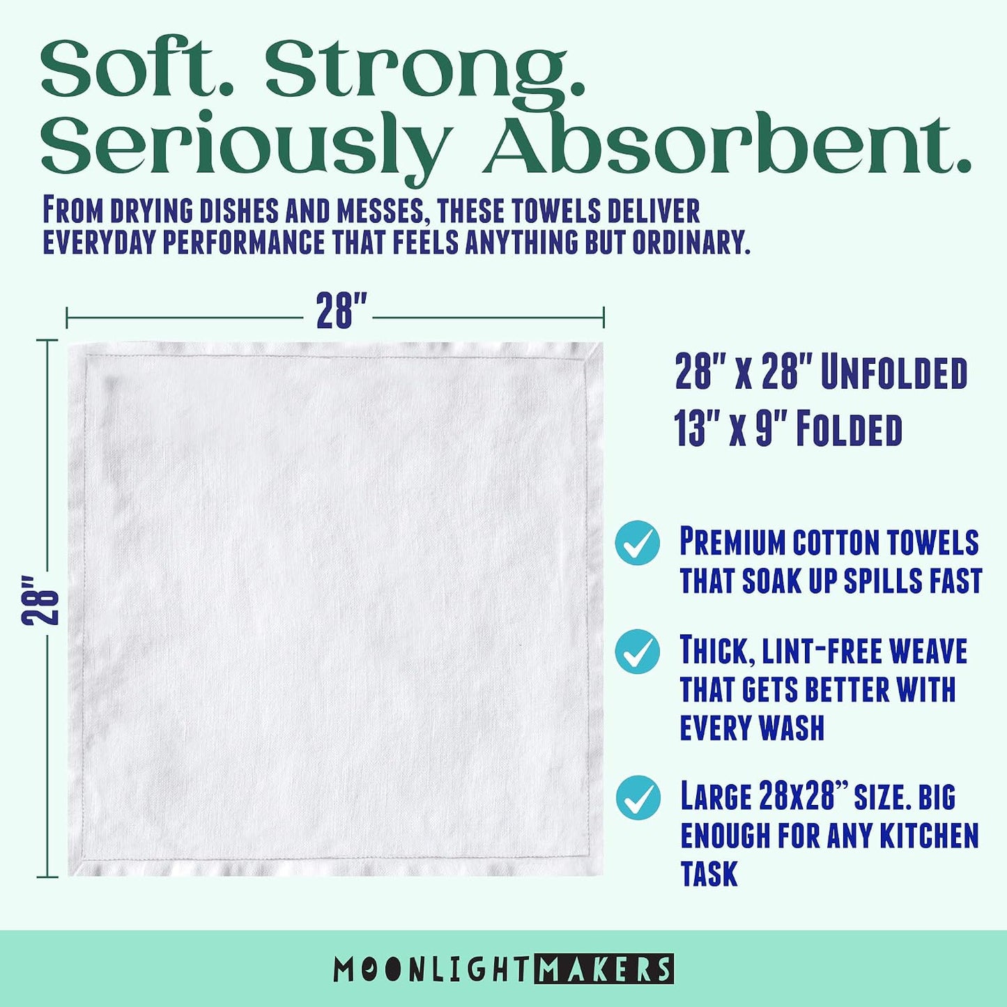 Moonlight Makers Funny Kitchen Towels with Sayings – Housewarming Gifts, Funny Dish Towels, Cotton Flour Sack, Apartment Essentials, Baking Gifts for Women – White, I Have Questionable Morels