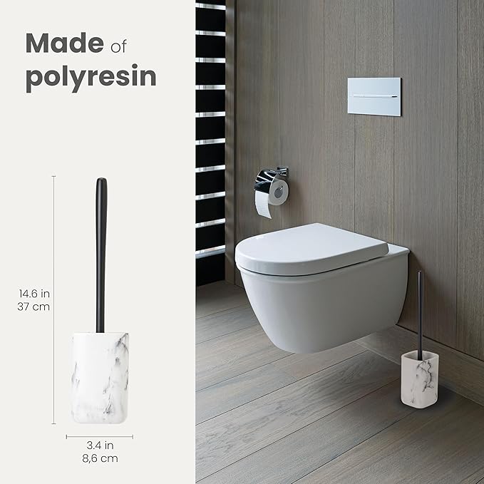 Vigar Zense Toilet Brush and Holder Set, Toilet Bowl Brush - Image 2