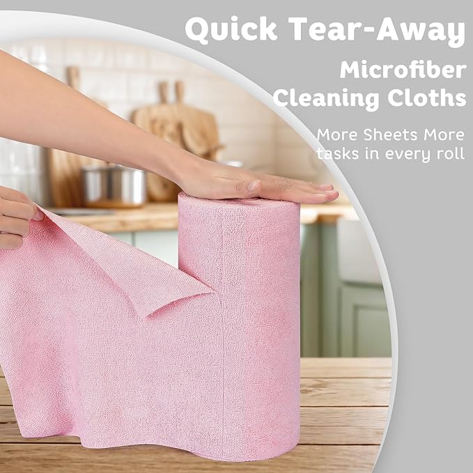 Matthew Microfiber Cleaning Cloth Roll 72Pack Reusable Paper Towels&Washable - Image 2