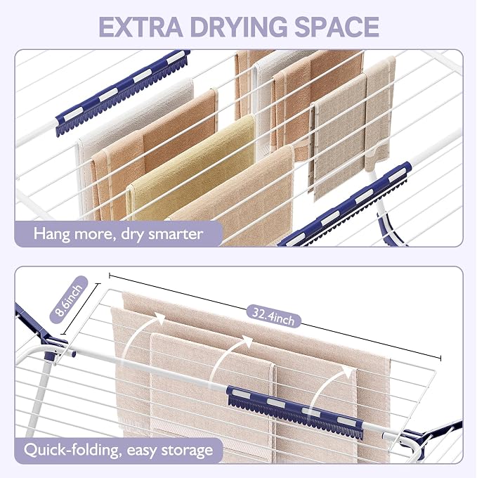 APEXCHASER Clothes Drying Rack Foldable, Drying Rack Clothing Large Space - Image 5