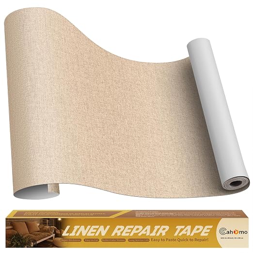 Linen Repair Tape 16x90 inch, Self Adhesive Fabric Patches, Linen Patch Tape Kit by Cahomo