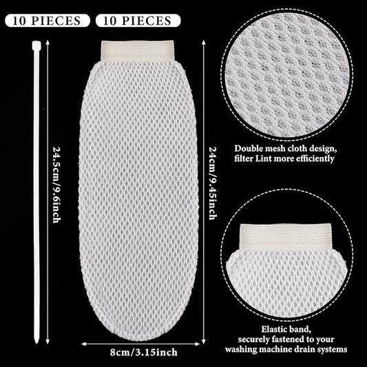 LEIFIDE 10 Pieces Lint Traps for Washing Machine Hose and Cable Ties Set - Image 2