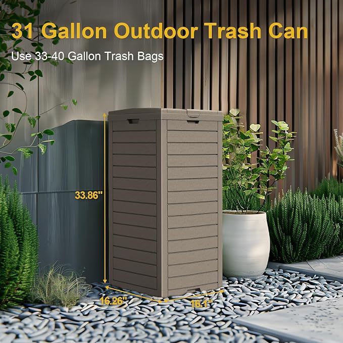 31-Gallon Outdoor Trash Can - Image 3