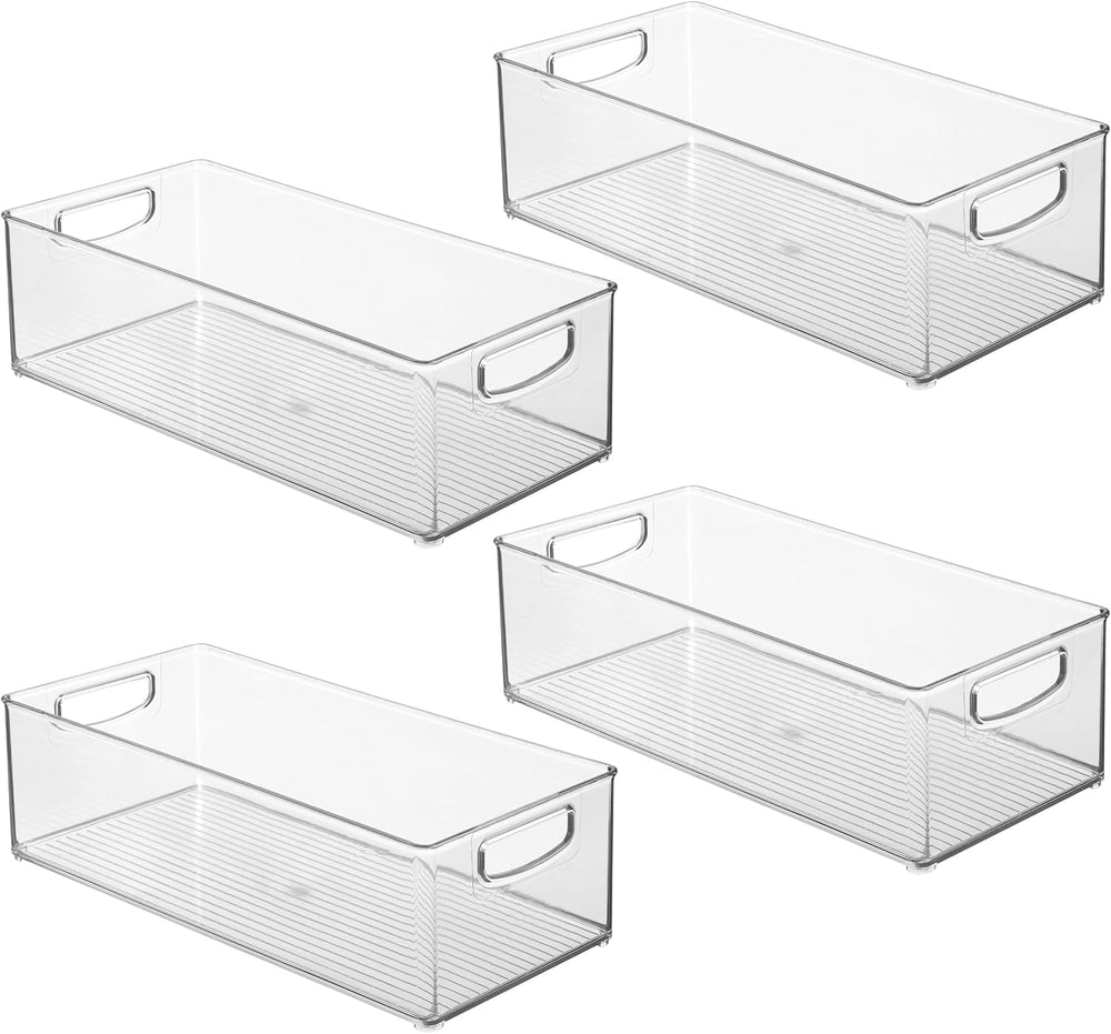 iDesign Stackable Storage Bin, Set of 4, Clear