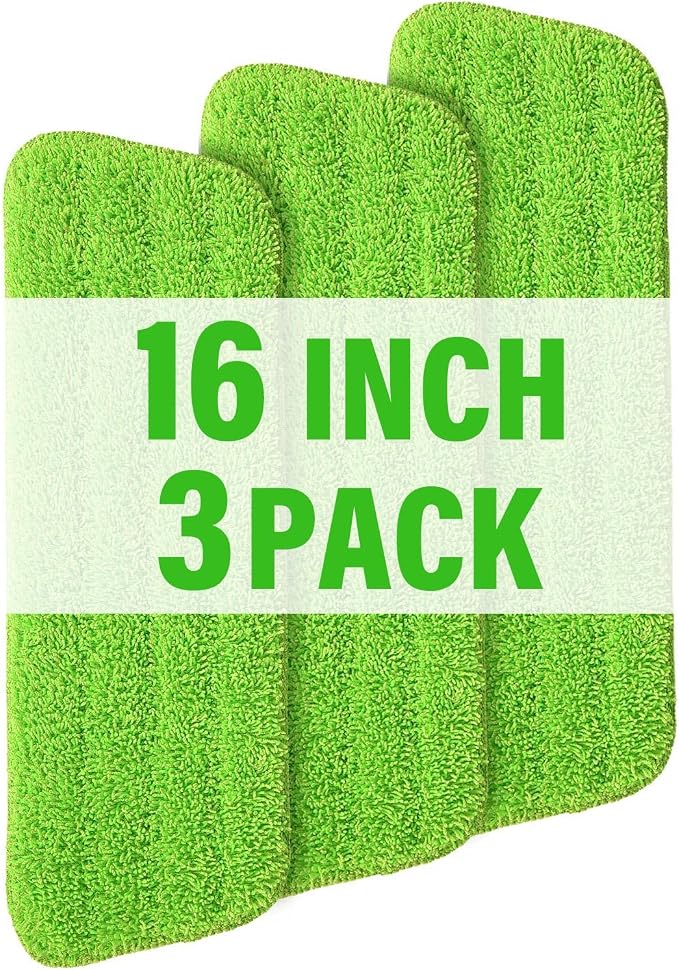16.5 inch Mop Pads Refills, 3 Pack Microfiber Reusable Replacement Mop Pads by PANDAGRIP