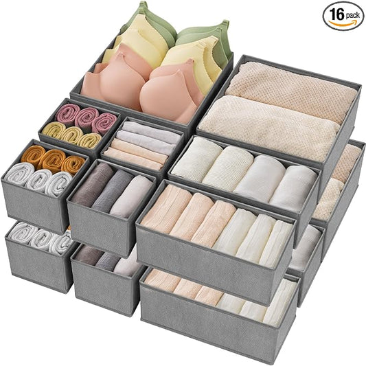 Criusia Drawer Organizer Clothes, 16 Pack Underwear Drawer Organizers, Foldable by Criusia