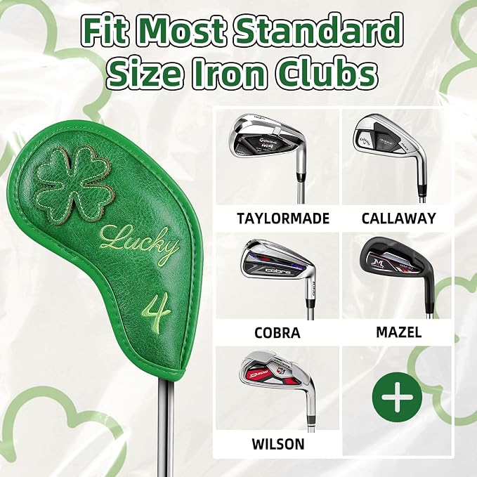 Golf Headcovers Golf Club Head Covers Four Leaf Clover Good Luck Charm - Image 4