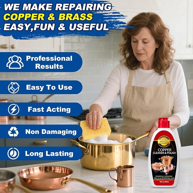 Copper & Brass Cleaner and Polish – 17.6 Oz Gentle Copper Polishing Cream - Image 4
