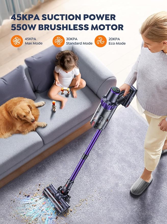 Cordless Vacuum Cleaner, 2 Batteries 110 Mins Runtime Vacuum Cleaners - Image 3