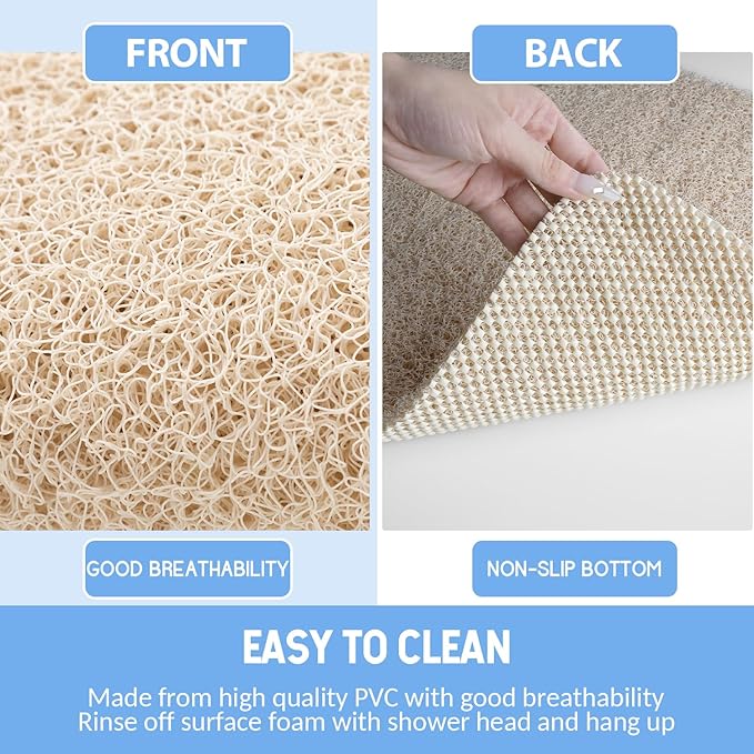 Non Slip Bathtub Mat, Foot Scrubber Anti Slip Fast Drying Shower Mat - Image 4