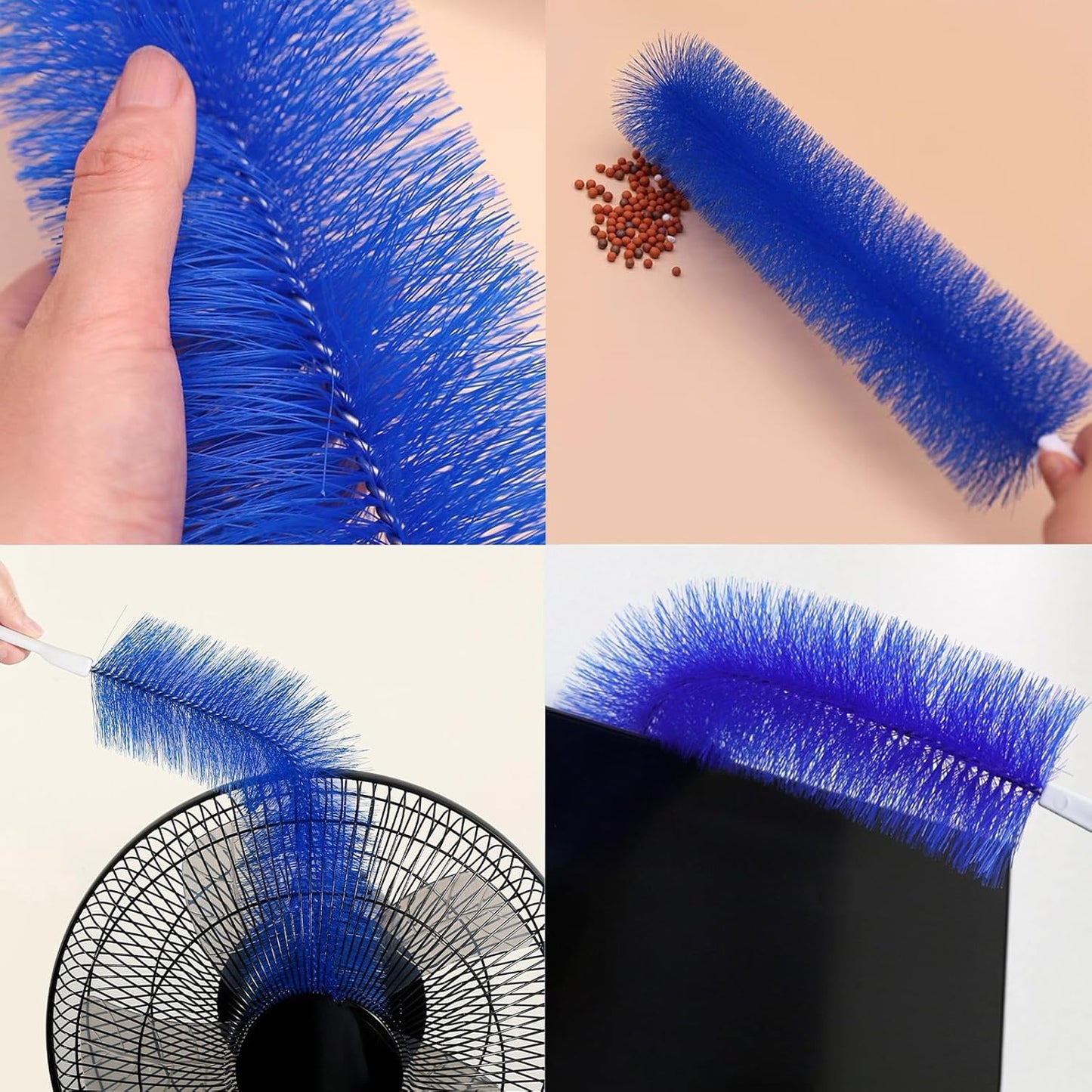 Qancesd 2 Pack Cobweb Dusters, Bendable Fan Cleaning Brush, Flexible Ceiling Fan Cleaner, Dusting Brush for Air Conditioning Shutters