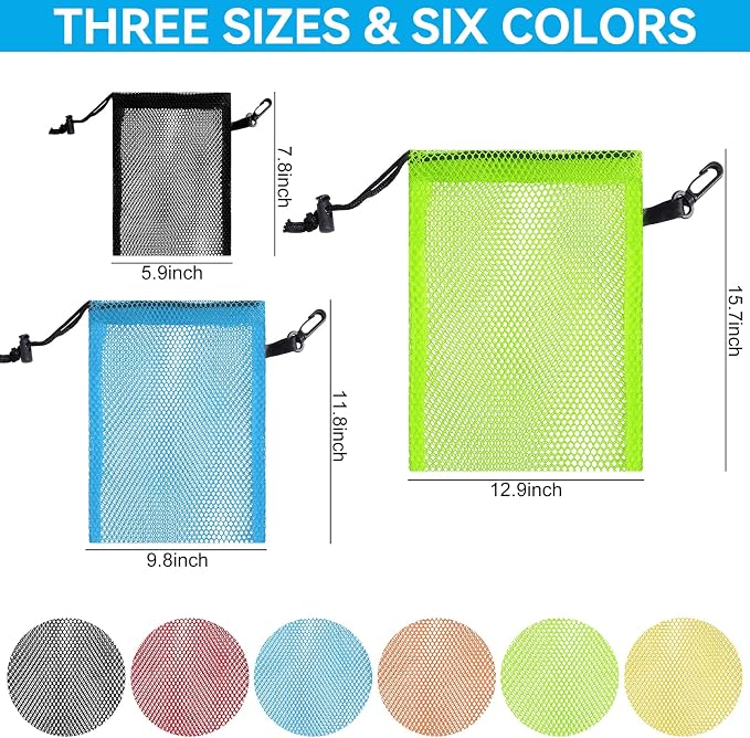 12 Pieces 6 color Mesh Bags - Image 3