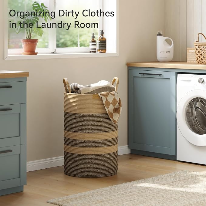 75L Striped Laundry Hamper - Image 2