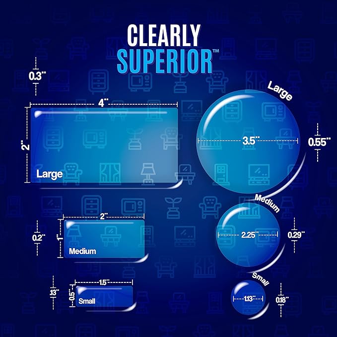 12-Pack Clearly Superior Gel Bumpers. Small Rectangle 1.5" x .5" Protects - Image 5