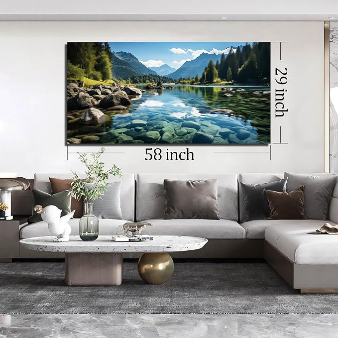 GUGIKA Landscape Wall Art for Living Room, Mountain and Lake Wall-Decor for - Image 7