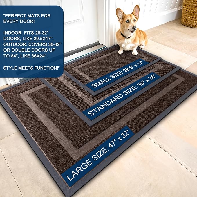 OLANLY Front Door Mat Indoor Outdoor Entrance, Waterproof All-Season, - Image 3