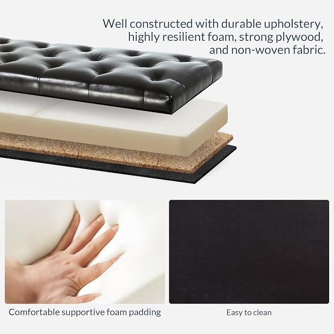 BELLEZE 47" Storage Ottoman, Storage Bench - Image 10