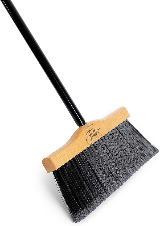 12” Upright Broom with 2 Piece Black Steel Threaded Handle by FullerBrush