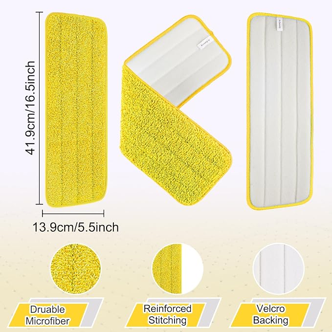 16.5 inch Reusable Mop Pads Microfiber Spray Mop Replacement Heads - Image 3