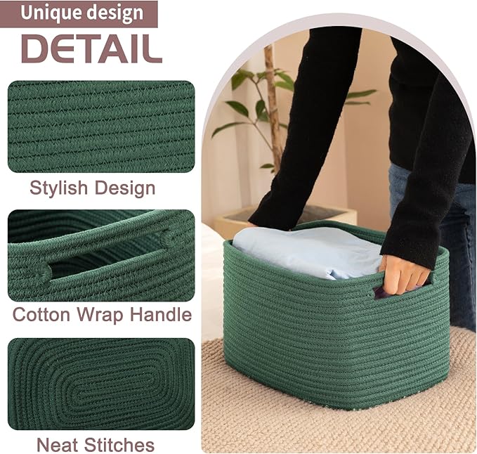 OIAHOMY 4 Pack Storage Baskets for Organizing, Cube Storage Bins for Shelves - Image 3
