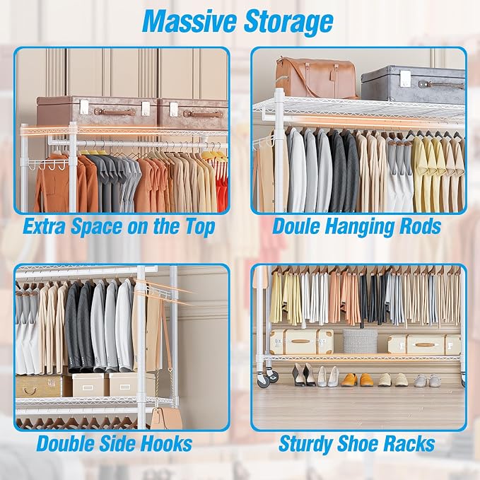 Homdox 3 Tier Garment Rack - Image 8