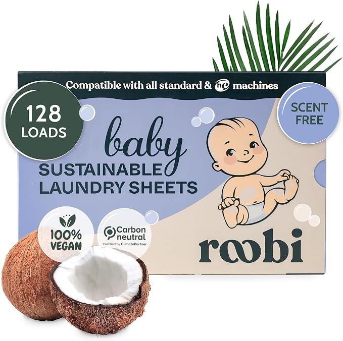 Roobi Baby Laundry Detergent Sheets. Specially Formulated by Roobi