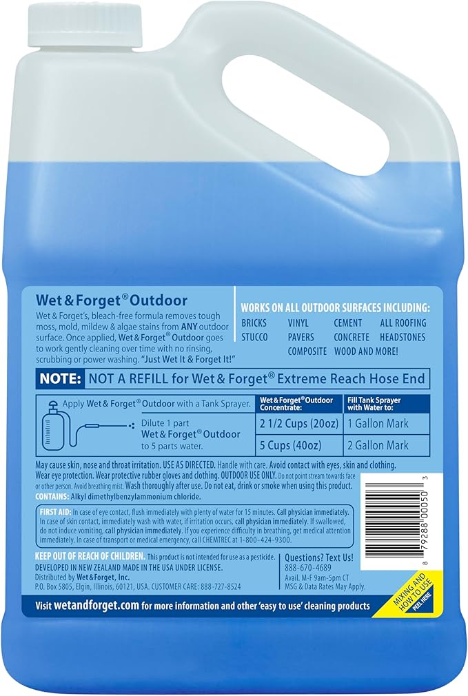 Wet & Forget Moss, & Algae Stain Remover Multi-Surface Outdoor Cleaner - Image 2