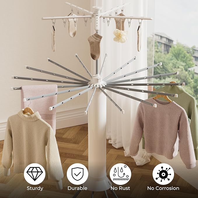4-Legged Clothes Drying Rack, Portable Dryer Rack - Image 7