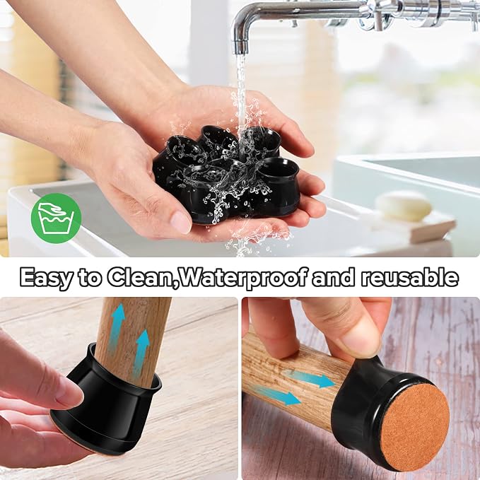24PCS Upgraded Silicone Chair Leg Floor Protectors - Image 6
