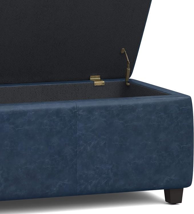 SIMPLIHOME Avalon 48 inch Wide Contemporary Rectangle Storage Ottoman Bench in - Image 7