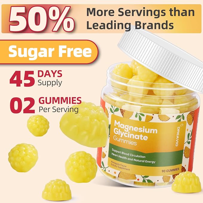 90 Count Magnesium Glycinate Gummies 400mg w/Ashwagandha Supplement - Image 5