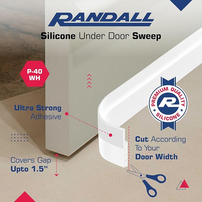 Adhesive Backed Door Draft Stopper – Silicone Under Door Sweep - Image 2