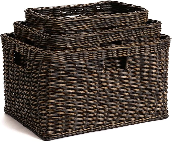 The Basket Lady Tall Rectangular Wicker Storage Basket, 22.5 in L x 16 in W x - Image 5