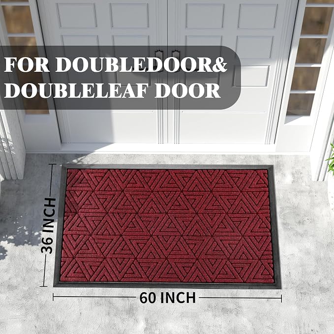 Yimobra Extra Large Door Mat 60x32, All-Weather Waterproof Non-Slip Welcome - Image 2