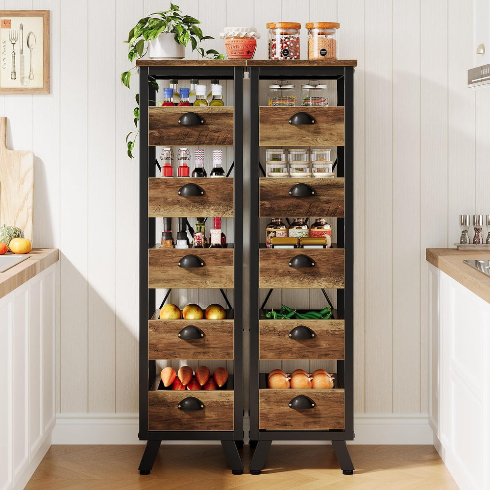 Tribesigns 5-Tier Kitchen Stand Fruit and Vegetable Storage Rack Set of 2