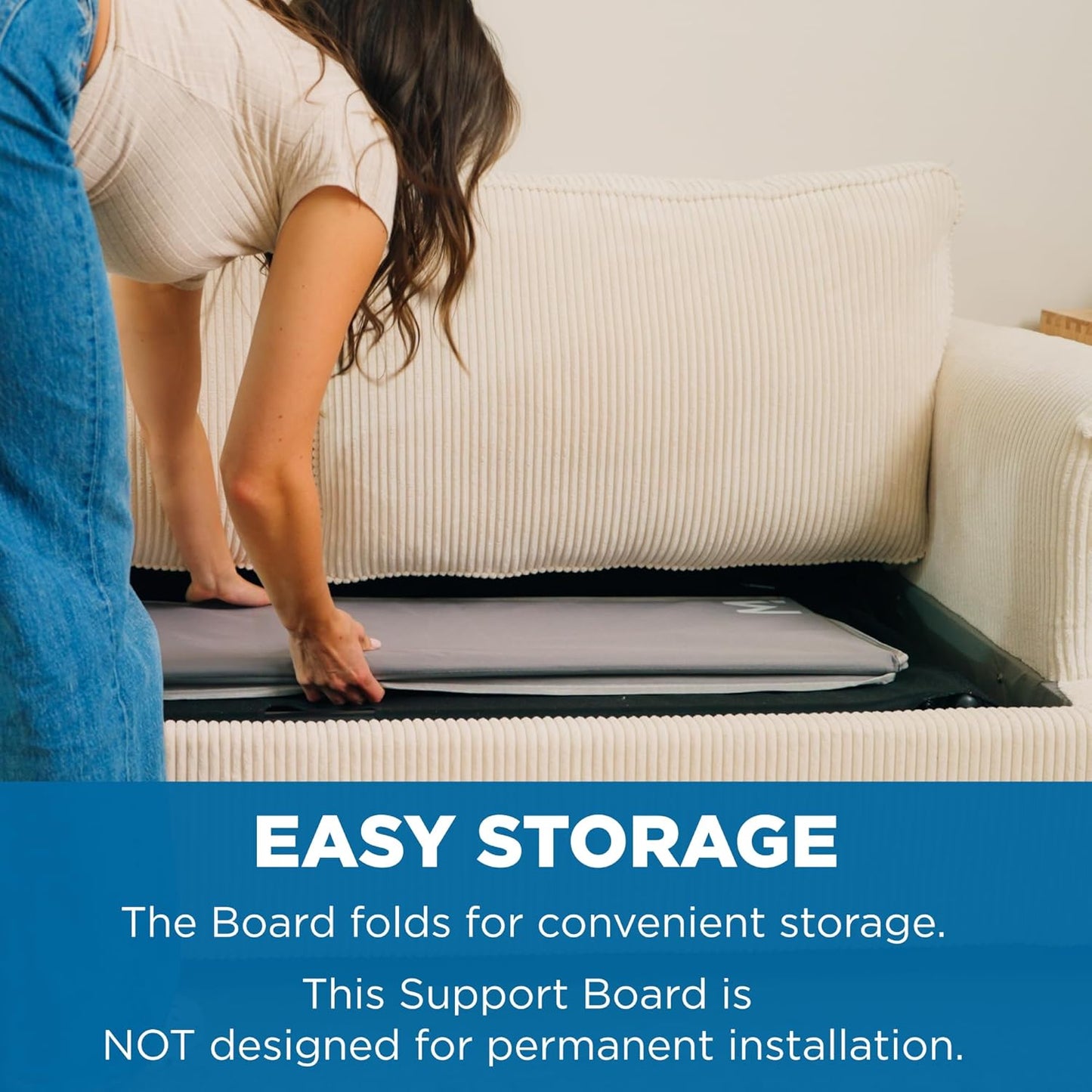 Meliusly Sleeper Sofa Support Board Queen Size (60x48) Heavy Duty Wood Sofa Bed Board for Pull Out Couch, Foldable Mattress Support Under Mattress Bar Shield, Sofa Bed Support, Folding Bed Board