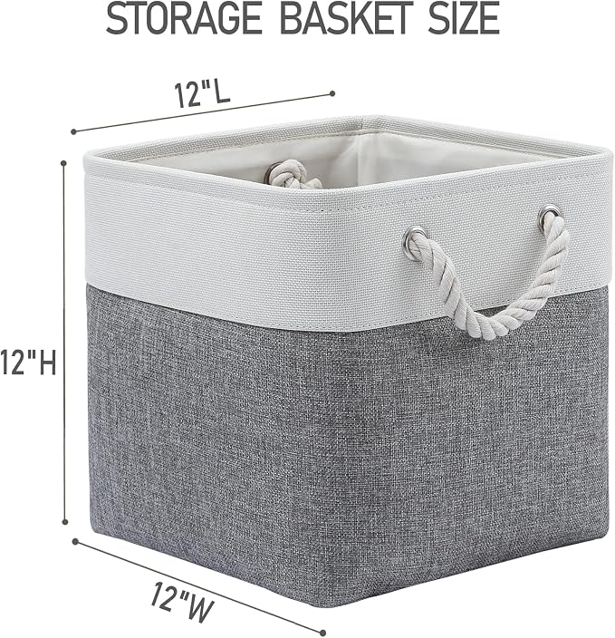 12 x 12 Inch Cube Storage Bins, 6 Pack Large Collapsible Fabric Storage Bin - Image 4