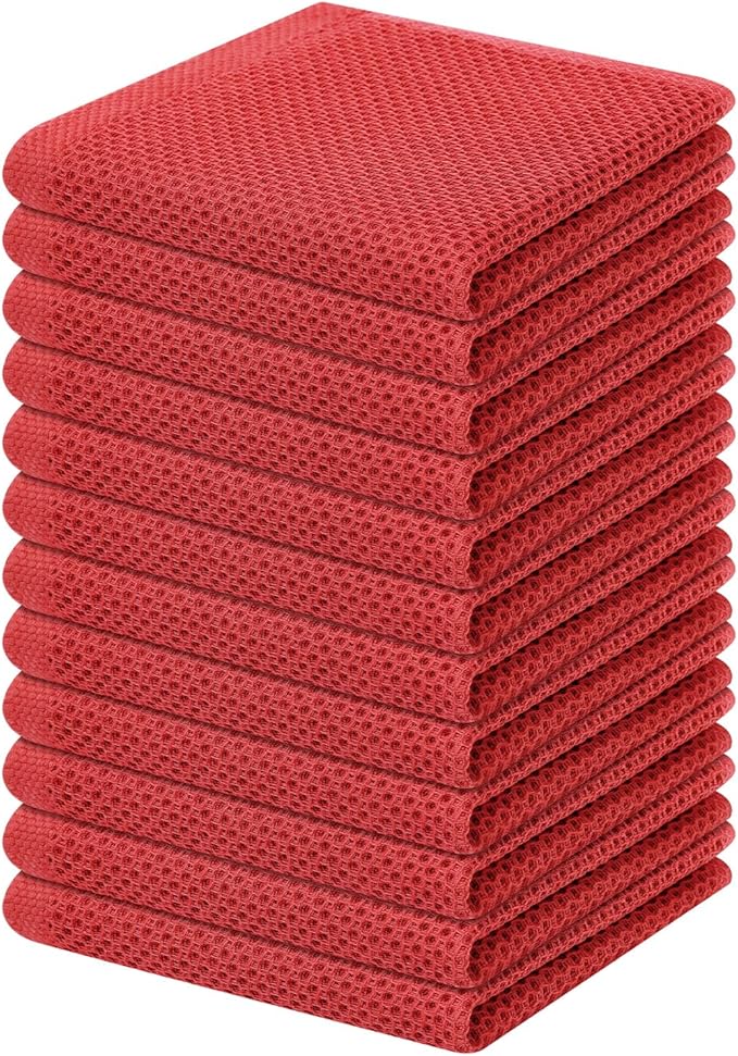 Homaxy 100% Cotton Waffle Weave Kitchen Dish Cloths, Ultra Soft Absorbent Quick by Homaxy