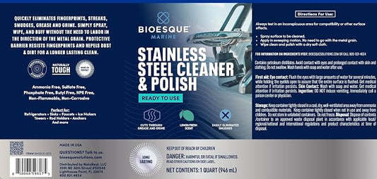 Bioesque Marine Stainless Steel Cleaner & Polish, 32 Fluid Ounce - Image 2