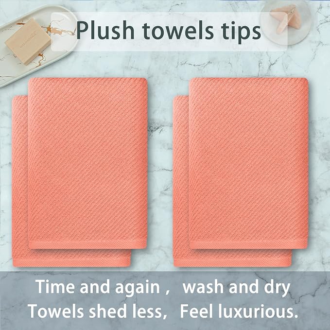 VOOVA & MOVAS Large Bath Towels, 4 Pack 30" x 56" - Image 3