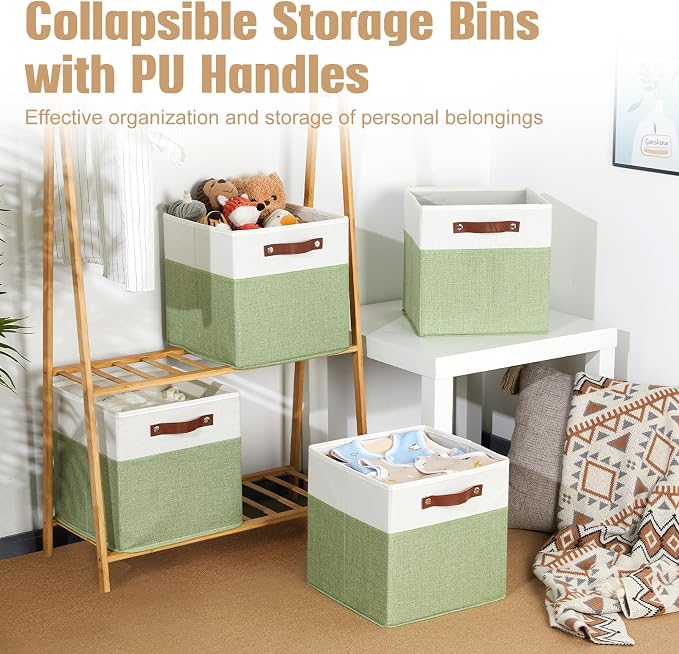 DULLEMELO Fabric Storage Cubes, 12x12 Storage Cube Bins - Image 4
