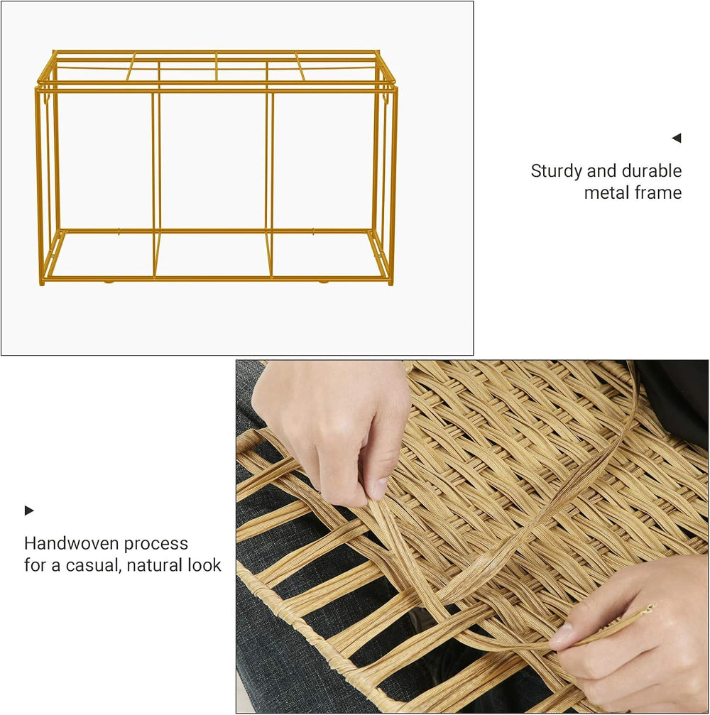 SONGMICS Woven Storage Basket with Lid, 42.3 Gallon (160L), Foldable