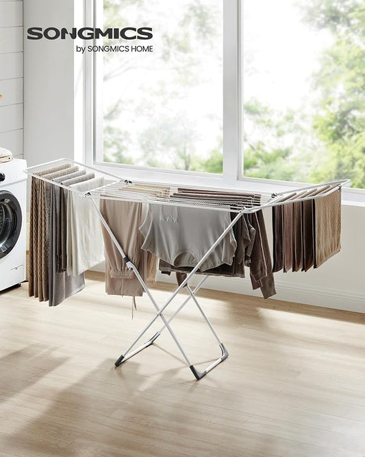 SONGMICS Clothes Drying Rack, Metal Laundry Drying Rack, Space-Saving, - Image 2