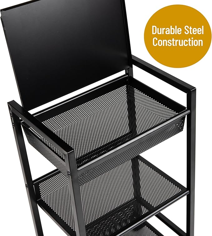 Mind Reader Cart with Covered Compartment, Office Organizer, 15.5" L x 11" W x - Image 4