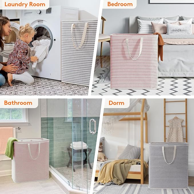 Lifewit 2 Pack Laundry Hamper Large Collapsible Laundry Basket, Freestanding